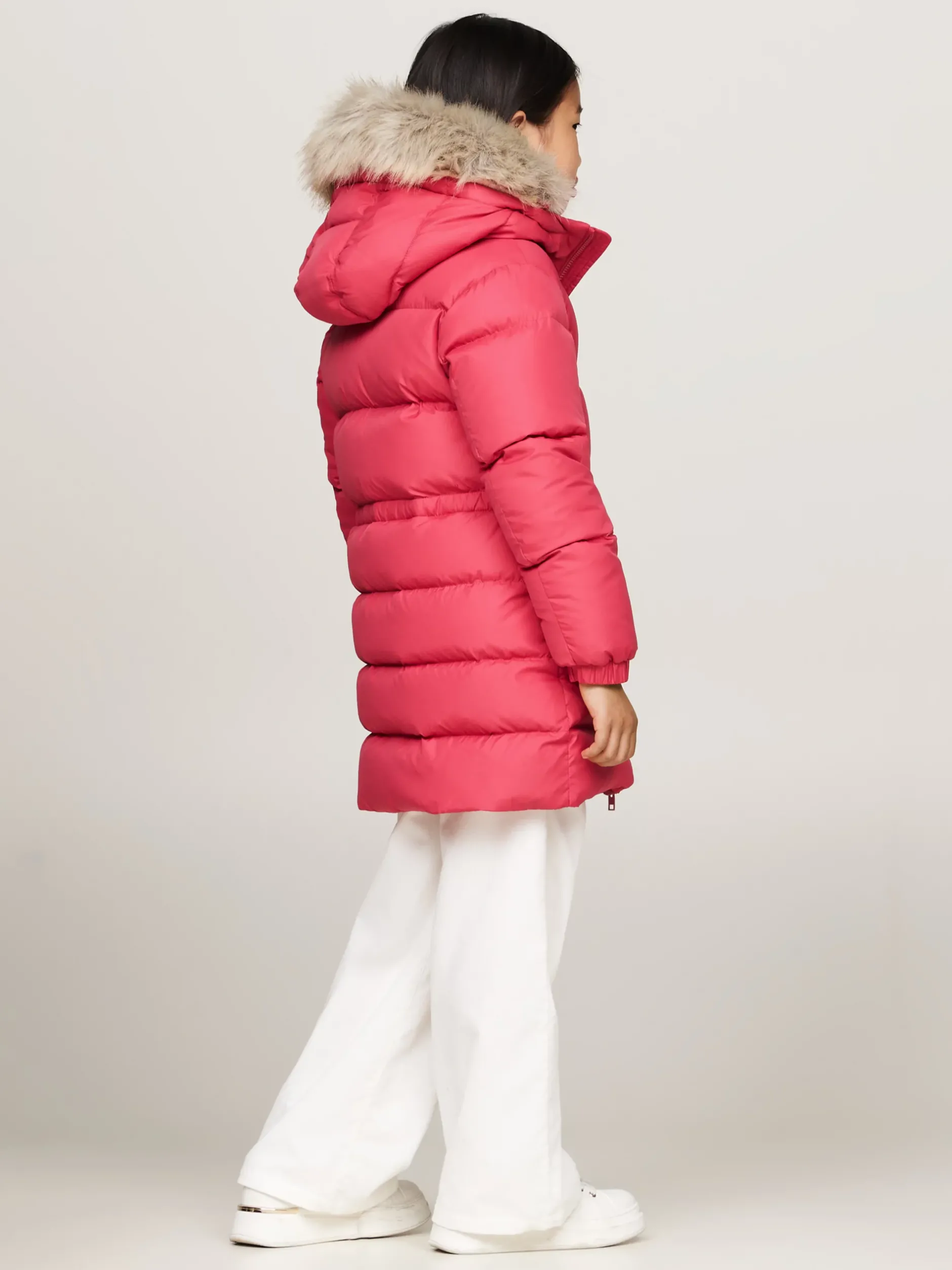 Kurtki I Płaszcze*Tommy Hilfiger Długa Puchowa Kurtka O Taliowanym Kroju HERITAGE PINK
