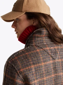 Kurtki & Płaszcze|Wełniane Płaszcze*Tommy Hilfiger Długi Płaszcz Dwurzędowy W Kratkę ORANGE CHECK