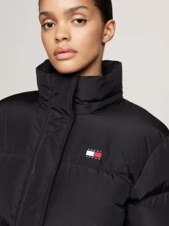 Kurtki & Płaszcze*Tommy Hilfiger Długi Puchowy Płaszcz Alaska Z Kapturem BLACK