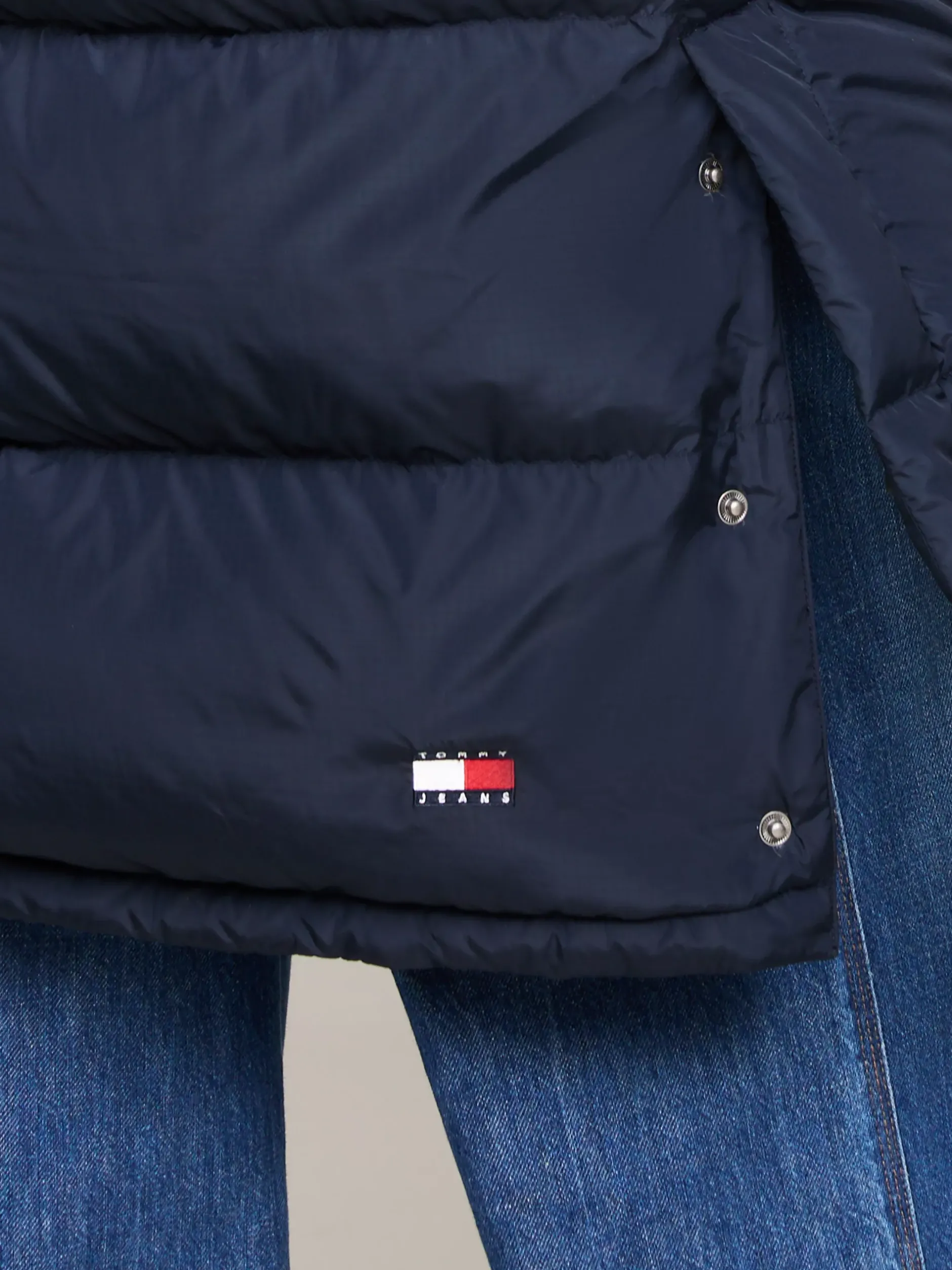 Kurtki & Płaszcze*Tommy Hilfiger Długi Puchowy Płaszcz Alaska Z Kapturem DARK NIGHT NAVY