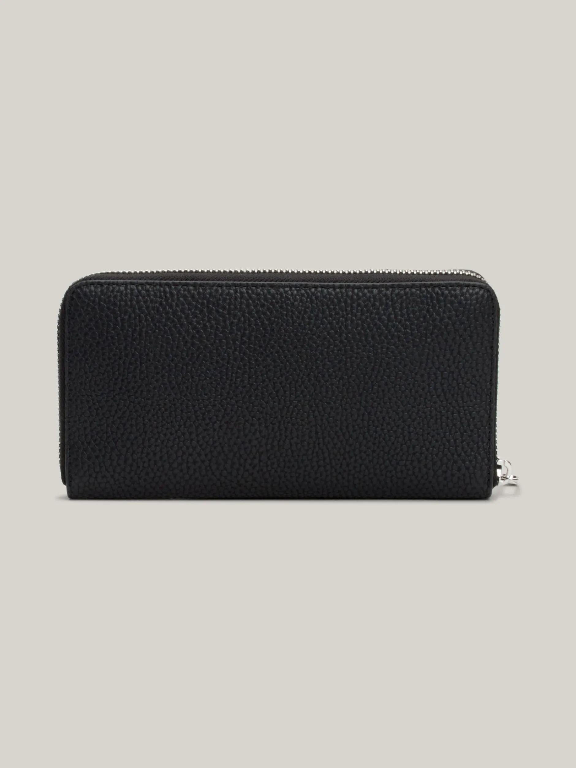 Portfele & Breloczki Do Kluczy*Tommy Hilfiger Duży Portfel TH Emblem Zapinany Na Zamek BLACK