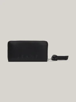 Portfele & Breloczki Do Kluczy*Tommy Hilfiger Duży Portfel Z Metalowym Logo BLACK