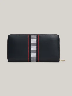 Portfele & Breloczki Do Kluczy*Tommy Hilfiger Duży Portfel Z Parcianymi Detalami SPACE BLUE