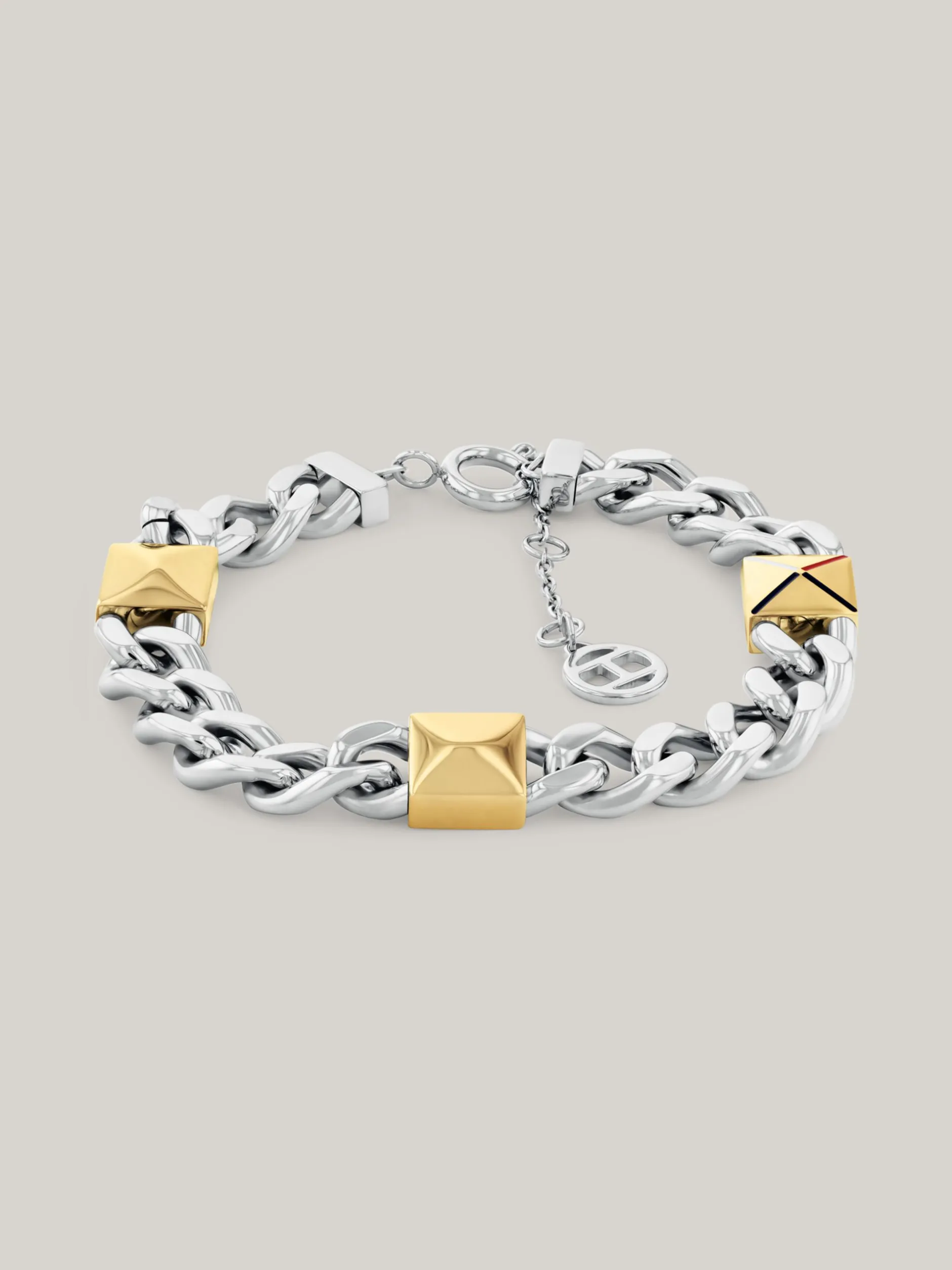 Biżuteria*Tommy Hilfiger Dwukolorowa Bransoletka Z Grubego łańcuszka TWO TONE
