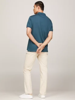 Koszulki Polo*Tommy Hilfiger Dwukolorowa Koszulka Polo O Regularnym Kroju ORNAMENTAL GREEN / AEGEAN SEA