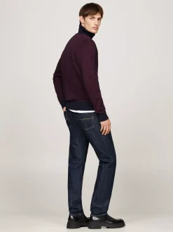 Swetry Z Golfem|Swetry*Tommy Hilfiger Dwukolorowy Sweter Z Golfem DEEP ROUGE / DESERT SKY