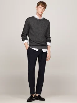 Swetry Z Okrągłym Dekoltem|Swetry*Tommy Hilfiger Dwukolorowy Sweter Z Kaszmirem BLACK / MULTI
