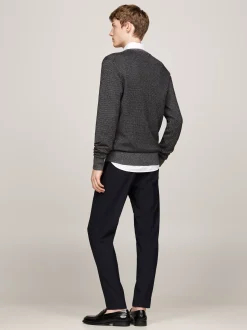 Swetry Z Okrągłym Dekoltem|Swetry*Tommy Hilfiger Dwukolorowy Sweter Z Kaszmirem BLACK / MULTI