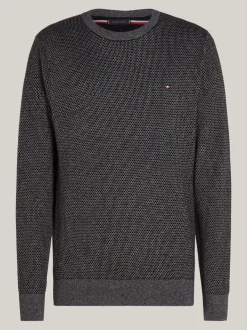 Swetry Z Okrągłym Dekoltem|Swetry*Tommy Hilfiger Dwukolorowy Sweter Z Kaszmirem BLACK / MULTI