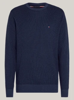 Swetry Z Okrągłym Dekoltem|Swetry*Tommy Hilfiger Dwukolorowy Sweter Z Kaszmirem DESERT SKY / MULTI
