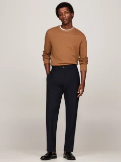 Swetry Z Okrągłym Dekoltem|Swetry*Tommy Hilfiger Dwukolorowy Sweter Z Kaszmirem HIGHLAND KHAKI/MULTI