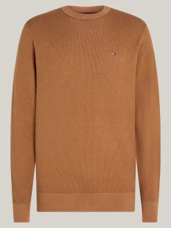 Swetry Z Okrągłym Dekoltem|Swetry*Tommy Hilfiger Dwukolorowy Sweter Z Kaszmirem HIGHLAND KHAKI/MULTI