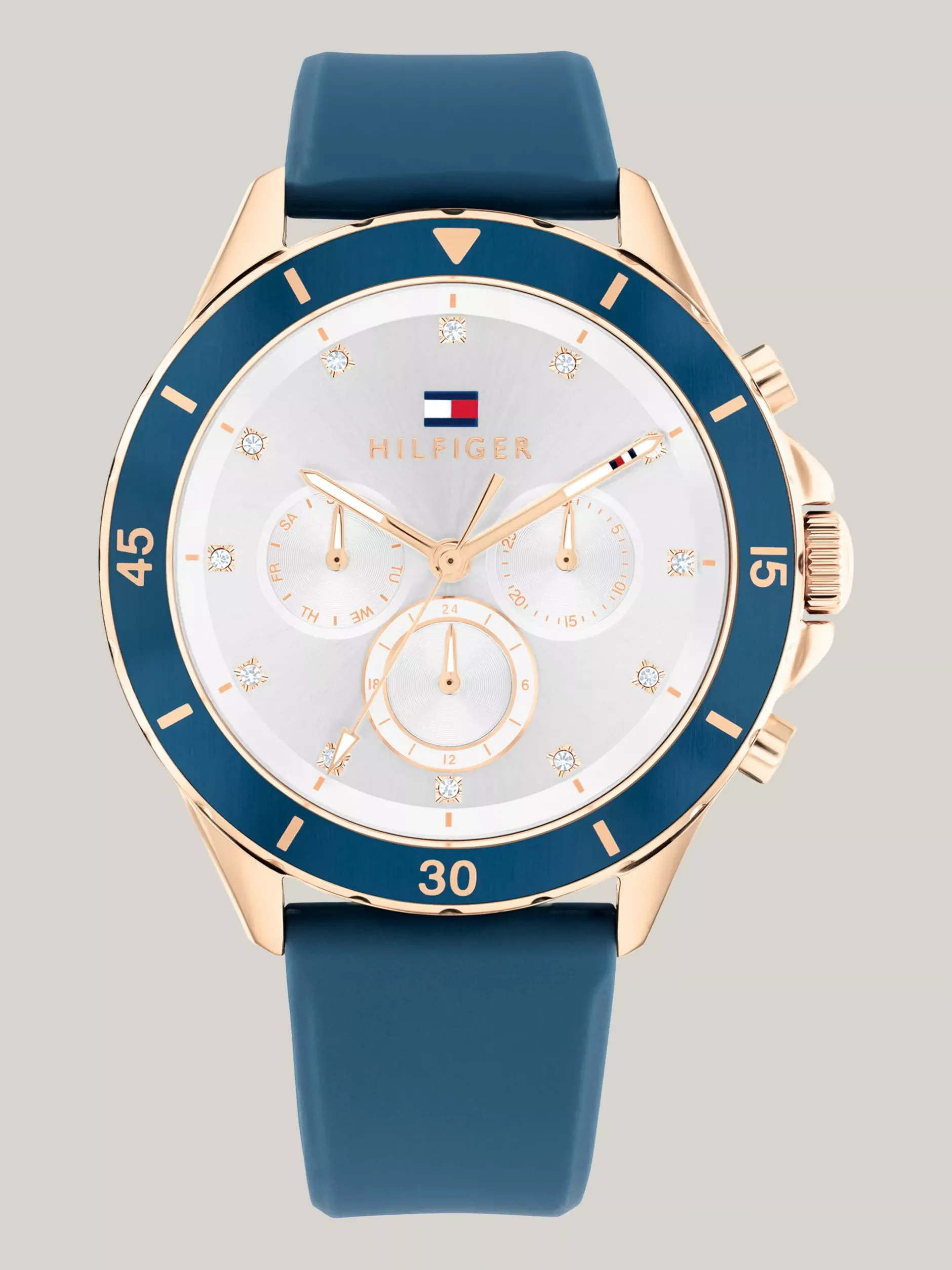 Zegarki*Tommy Hilfiger Dwukolorowy Zegarek Ze Stali Nierdzewnej BLUE