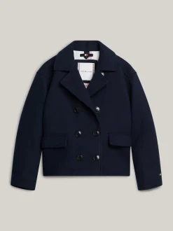 Kurtki I Płaszcze*Tommy Hilfiger Dwurzędowa Kurtka Marynarska DESERT SKY