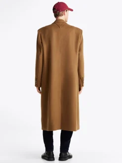 Kurtki & Płaszcze*Tommy Hilfiger Dwurzędowy Płaszcz Z Mieszanki Wełny BROWN