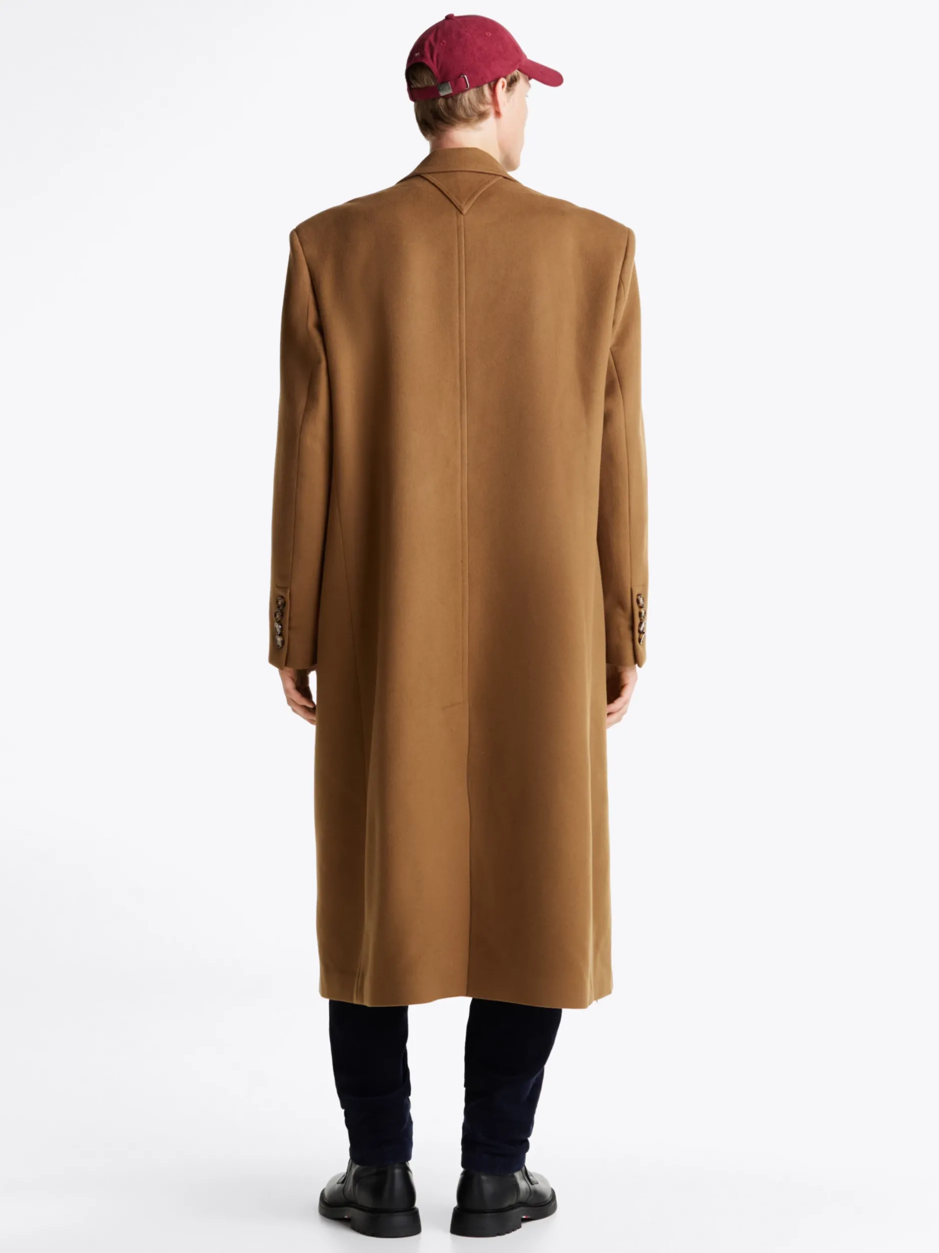 Kurtki & Płaszcze*Tommy Hilfiger Dwurzędowy Płaszcz Z Mieszanki Wełny BROWN