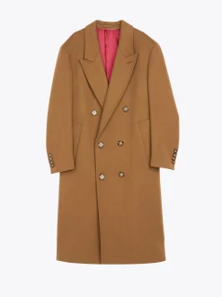 Kurtki & Płaszcze*Tommy Hilfiger Dwurzędowy Płaszcz Z Mieszanki Wełny BROWN