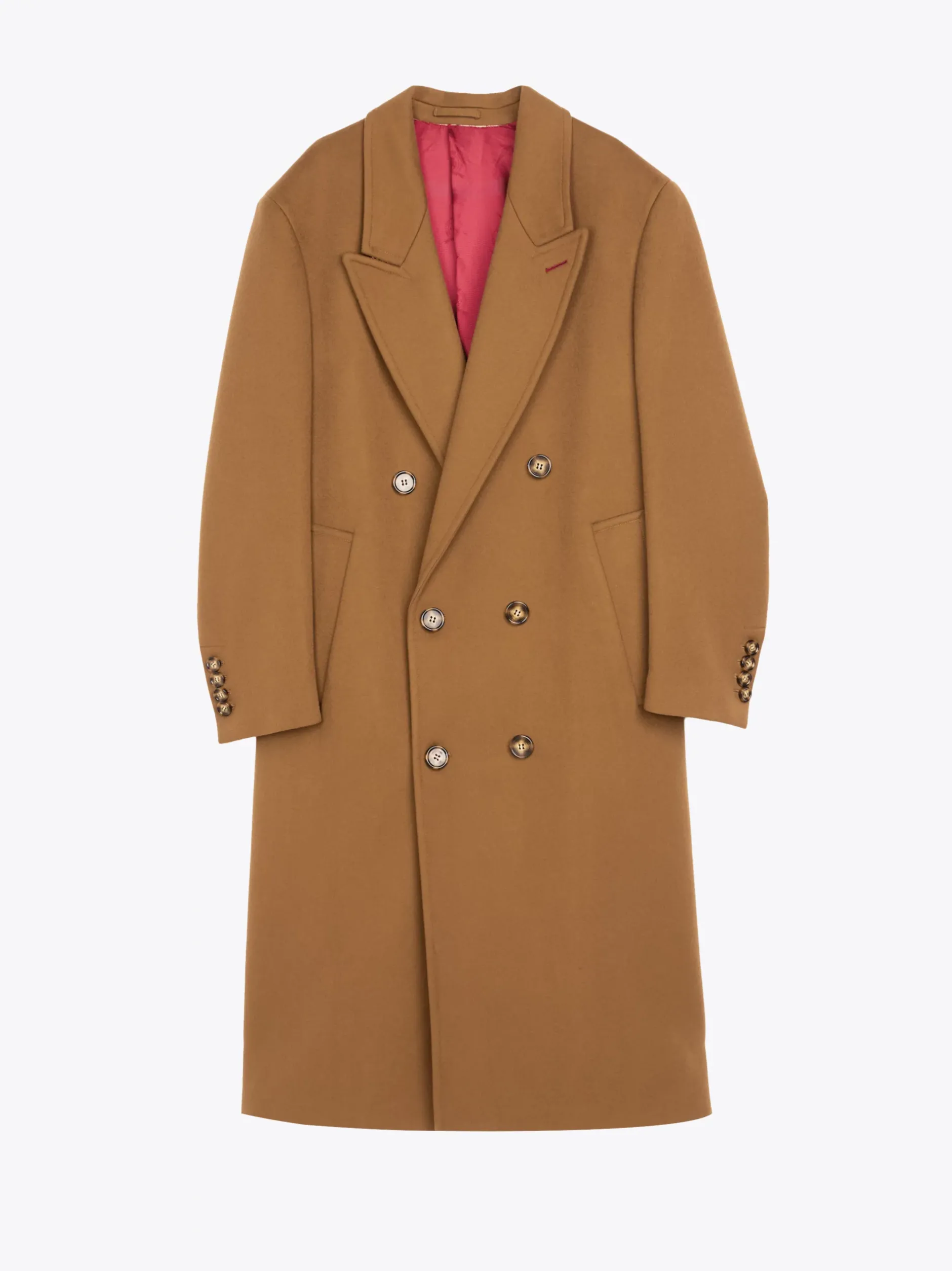 Kurtki & Płaszcze*Tommy Hilfiger Dwurzędowy Płaszcz Z Mieszanki Wełny BROWN
