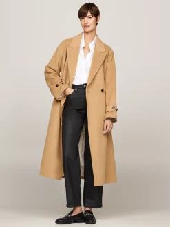 Kurtki & Płaszcze|Wełniane Płaszcze*Tommy Hilfiger Dwurzędowy Wełniany Płaszcz CLASSIC KHAKI