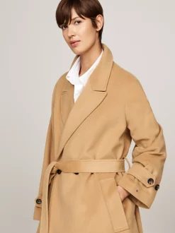 Kurtki & Płaszcze|Wełniane Płaszcze*Tommy Hilfiger Dwurzędowy Wełniany Płaszcz CLASSIC KHAKI