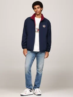 Kurtki & Płaszcze|Bomberki*Tommy Hilfiger Dwustronna Kurtka O Luźnym Kroju Z Polaru DARK NIGHT NAVY