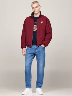 Kurtki & Płaszcze|Bomberki*Tommy Hilfiger Dwustronna Kurtka O Luźnym Kroju Z Polaru DEEP ROUGE