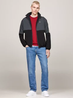 Kurtki & Płaszcze|Bomberki*Tommy Hilfiger Dwustronna Kurtka Z Kożuszkowego Polaru Z Chowanym Kapturem BLACK / MULTI