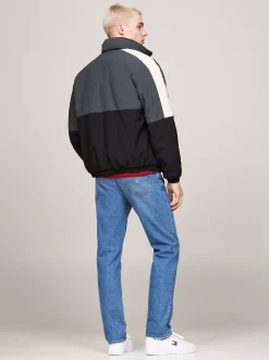 Kurtki & Płaszcze|Bomberki*Tommy Hilfiger Dwustronna Kurtka Z Kożuszkowego Polaru Z Chowanym Kapturem BLACK / MULTI