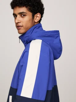 Kurtki & Płaszcze|Bomberki*Tommy Hilfiger Dwustronna Kurtka Z Kożuszkowego Polaru Z Chowanym Kapturem BRIGHT BLUE MULTI