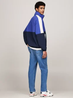 Kurtki & Płaszcze|Bomberki*Tommy Hilfiger Dwustronna Kurtka Z Kożuszkowego Polaru Z Chowanym Kapturem BRIGHT BLUE MULTI