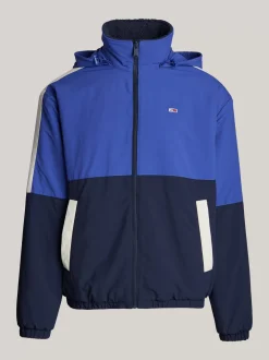 Kurtki & Płaszcze|Bomberki*Tommy Hilfiger Dwustronna Kurtka Z Kożuszkowego Polaru Z Chowanym Kapturem BRIGHT BLUE MULTI