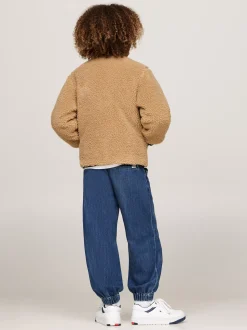 Kurtki*Tommy Hilfiger Dwustronna Kurtka Ze Sztucznego Kożuszka DESERT SKY / CLASSIC KHAKI
