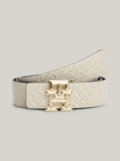 Paski*Tommy Hilfiger Dwustronny Pasek Ze Skóry CLASSIC BEIGE/SPACE BLUE