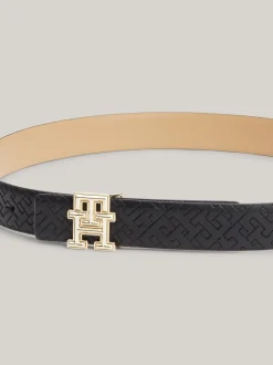 Paski*Tommy Hilfiger Dwustronny Pasek Ze Skóry BLACK/CLASSIC KHAKI