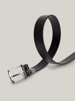 Paski*Tommy Hilfiger Dwustronny Skórzany Pasek Denton TESTI DI MORO / BLACK