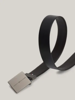 Paski*Tommy Hilfiger Dwustronny Teksturowany Pasek Ze Skóry BLACK