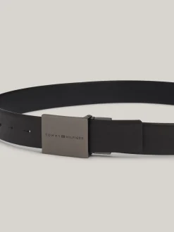 Paski*Tommy Hilfiger Dwustronny Teksturowany Pasek Ze Skóry BLACK