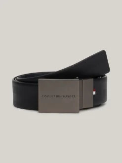 Paski*Tommy Hilfiger Dwustronny Teksturowany Pasek Ze Skóry SPACE BLUE