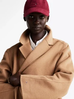 Kurtki & Płaszcze|Wełniane Płaszcze*Tommy Hilfiger Dwustronny Wełniany Płaszcz Z Paskiem LIGHT SEPIA BROWN