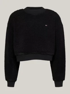Bluzy Dresowe & Z Kapturem*Tommy Hilfiger Dzianinowa Bluza Oversize BLACK