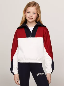 Bluzy Dresowe I Z Kapturem*Tommy Hilfiger Dzianinowa Bluza Z Blokami Kolorów DARK MAGMA COLORBLOCK
