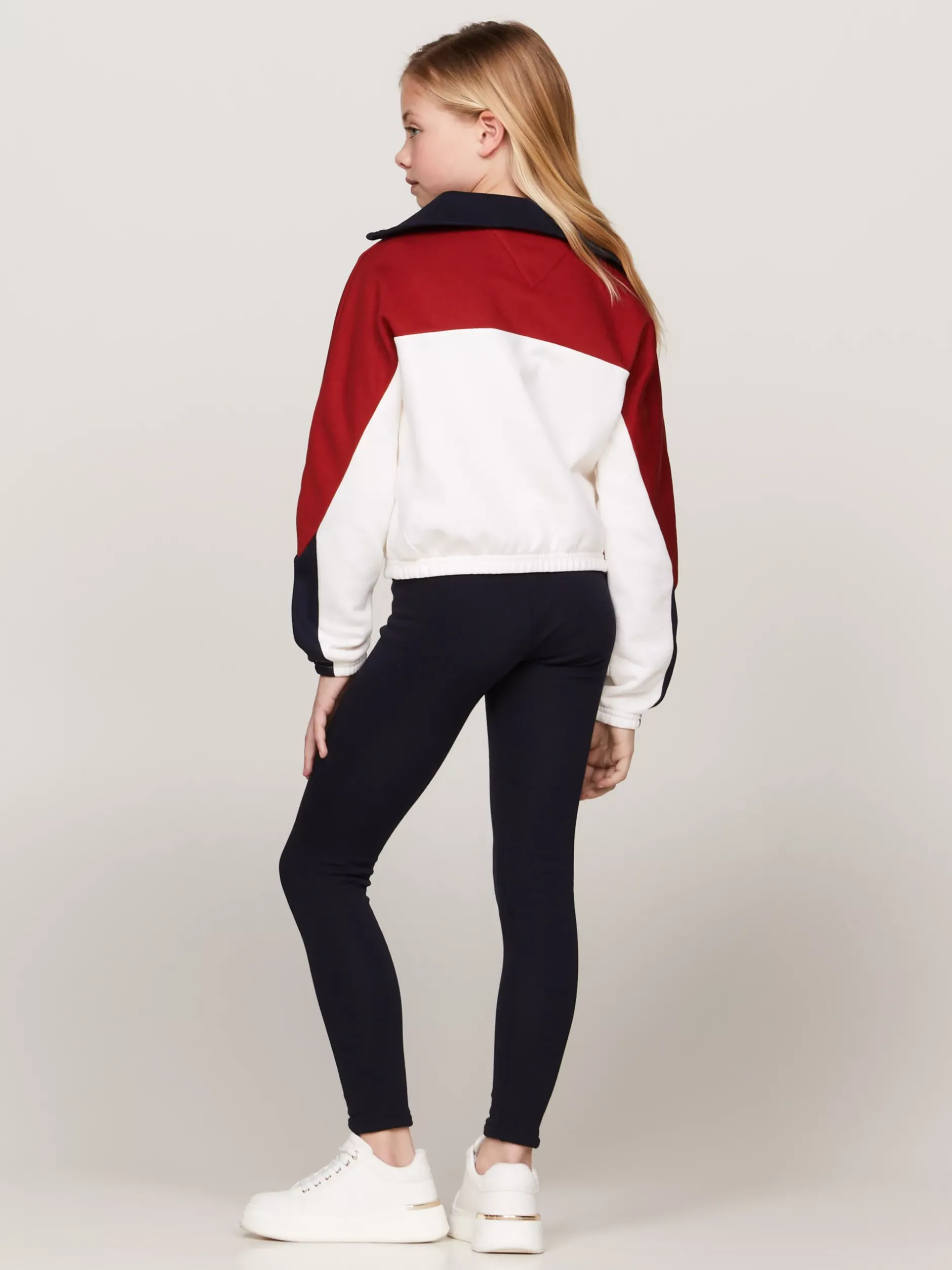 Bluzy Dresowe I Z Kapturem*Tommy Hilfiger Dzianinowa Bluza Z Blokami Kolorów DARK MAGMA COLORBLOCK