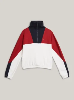 Bluzy Dresowe I Z Kapturem*Tommy Hilfiger Dzianinowa Bluza Z Blokami Kolorów DARK MAGMA COLORBLOCK