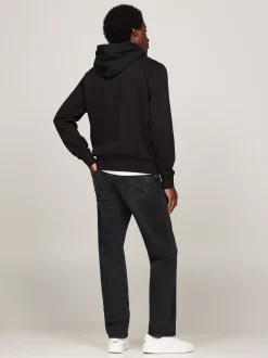 Bluzy Dresowe & Z Kapturem*Tommy Hilfiger Dzianinowa Bluza Z Kapturem Z Troczkami BLACK
