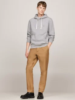 Bluzy Dresowe & Z Kapturem*Tommy Hilfiger Dzianinowa Bluza Z Kapturem Z Troczkami MEDIUM GREY HEATHER