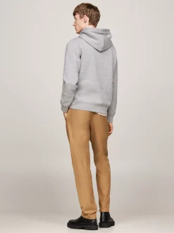 Bluzy Dresowe & Z Kapturem*Tommy Hilfiger Dzianinowa Bluza Z Kapturem Z Troczkami MEDIUM GREY HEATHER