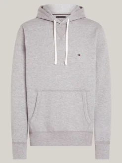 Bluzy Dresowe & Z Kapturem*Tommy Hilfiger Dzianinowa Bluza Z Kapturem Z Troczkami MEDIUM GREY HEATHER