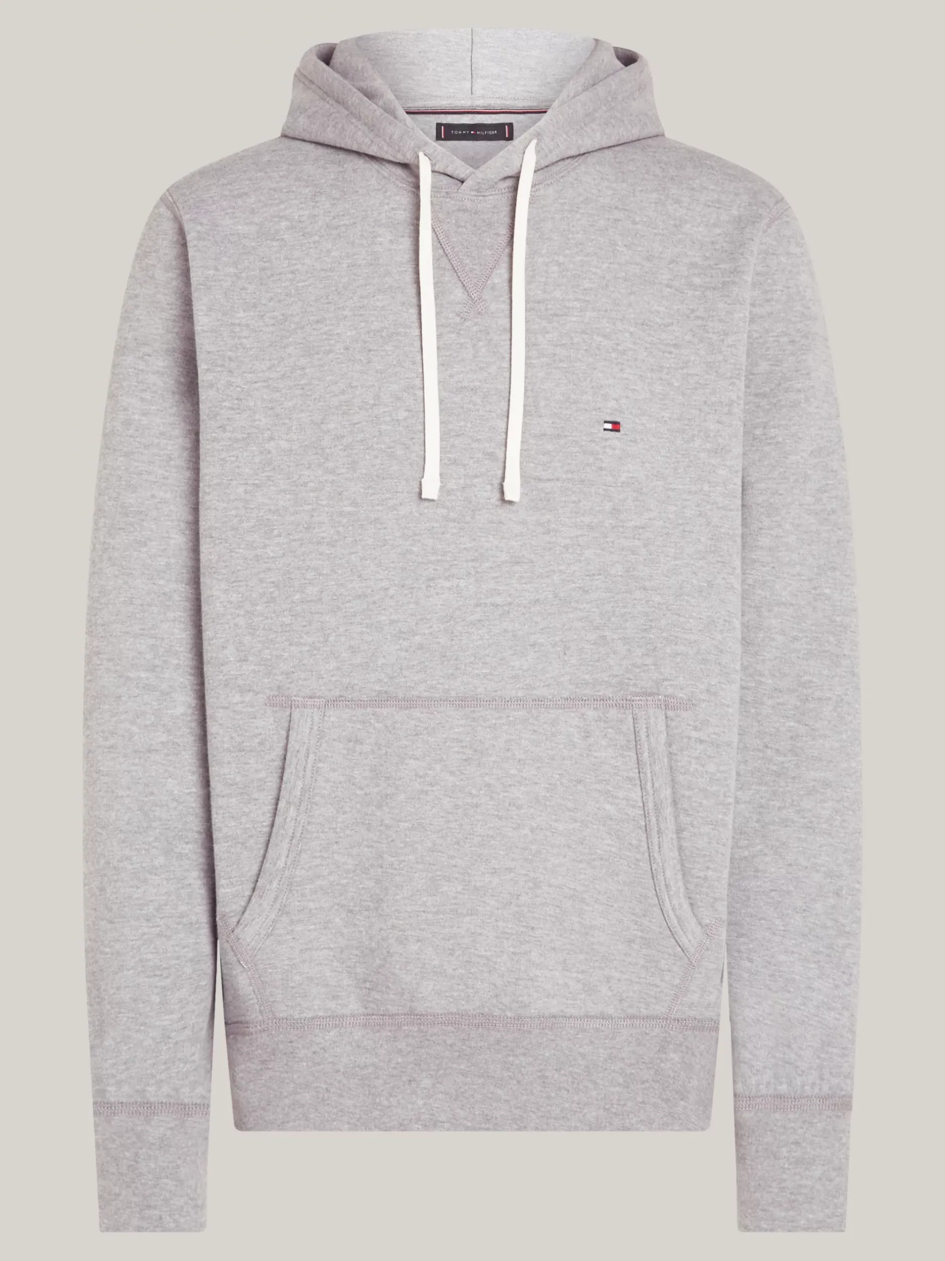 Bluzy Dresowe & Z Kapturem*Tommy Hilfiger Dzianinowa Bluza Z Kapturem Z Troczkami MEDIUM GREY HEATHER