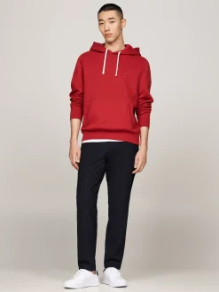 Bluzy Dresowe & Z Kapturem*Tommy Hilfiger Dzianinowa Bluza Z Kapturem Z Troczkami DARK MAGMA