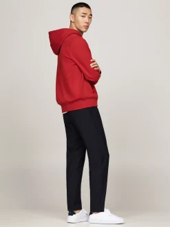 Bluzy Dresowe & Z Kapturem*Tommy Hilfiger Dzianinowa Bluza Z Kapturem Z Troczkami DARK MAGMA